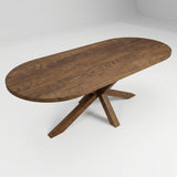 Tafel Anila - Plat Ovaal - Massief Eikenhout