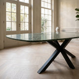 Tafel Timo - Deens Ovaal - Green Marble