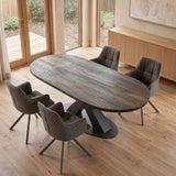 Tafel Dana - Plat Ovaal - Massief Eikenhout