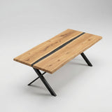 Tafel Boris - Massief wildeiken met epoxyhars