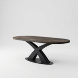Tafel Dana - Plat Ovaal - Massief Eikenhout