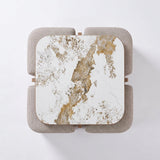 Salontafel Elena - 4 poefs - 80x80cm