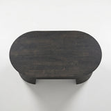 Plat ovale Salontafel Lars Donkerbruin - Lift-top - 120 x 70 cm