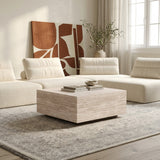 Vierkante Salontafel Juna 90x90 cm – Travertin Beige
