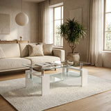 Salontafel Alanis Hoogglans Wit met Glas Kopen