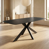 Eettafel Yori Deens Ovaal 180x90cm - Zwarte Keramiek