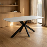 Eettafel Yori Deens Ovaal 180x90cm - Grijze Keramiek