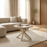 Ronde Salontafel Nova - Keramiek Baroque Beige - Ø60 cm
