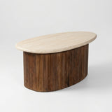 Salontafel Alex - Mango hout - Travertin Beige
