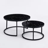 Zwarte Marmerlook Salontafelset Buffy Rond