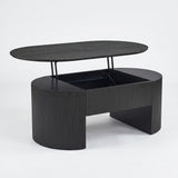 Plat ovale Salontafel Lars Donkerbruin - Lift-top - 120 x 70 cm