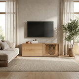 TV-Meubel Livigno 129,5 cm - Massief Wildeiken met LED-verlichting