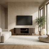 TV-Meubel Riku (160 cm) – Donkere Eik & Shakespear Beige Keramiek