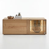 TV-Meubel Livigno 129,5 cm - Massief Wildeiken met LED-verlichting