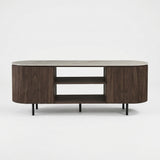 TV-Meubel Riku (160 cm) – Donkere Eik & Shakespear Beige Keramiek