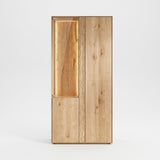 Vitrinekast Livigno - 92,4 cm - Massief Wildeiken met LED-verlichting