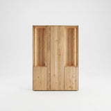 Vitrinekast Livigno - 132,8 cm - Massief Wildeiken met LED-verlichting