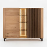 Wandkast Ascona - 170 cm - Massief Wildeiken met LED-verlichting