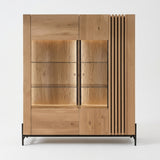 Wandkast Ascona - 160 cm - Massief Wildeiken met LED-verlichting