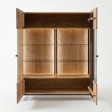 Wandkast Ascona - 160 cm - Massief Wildeiken met LED-verlichting