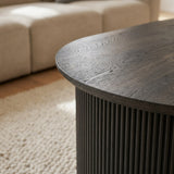 Plat ovale Salontafel Lars Donkerbruin - Lift-top - 120 x 70 cm