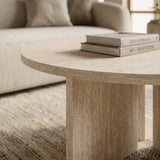 Ronde Salontafel Dario 90 cm – Travertin Beige