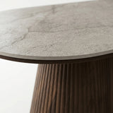 Plat Ovale Salontafel Vito Beige - Keramiek - 120 x 70 cm