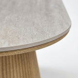 Plat Ovale Salontafel Vito Grijs - Keramiek - 120 x 70 cm