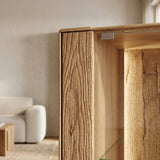 Wandkast Livigno - 50,5 cm - Massief Wildeiken met LED-verlichting
