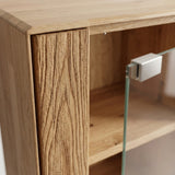 Wandkast Livigno - 50,5 cm - Massief Wildeiken met LED-verlichting