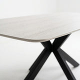 Eettafel Yori Deens Ovaal 180x90cm - Grijze Keramiek