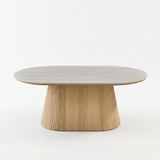 Plat Ovale Salontafel Vito Grijs - Keramiek - 120 x 70 cm