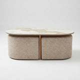 Salontafel Elena - 2 poefs - 120x60