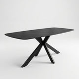 Eettafel Yori Deens Ovaal 180x90cm - Zwarte Keramiek