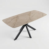 Eettafel Yori Deens Ovaal 200x100cm - Beige Keramiek