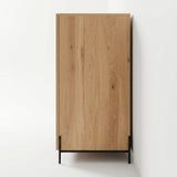 Wandkast Ascona - 160 cm - Massief Wildeiken met LED-verlichting