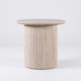 Ronde Salontafel Lars 50cm – Traventin Beige