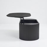 Plat ovale Salontafel Lars Donkerbruin - Lift-top - 120 x 70 cm