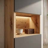 Hangvitrine Boston - Massief Wild Eikenhout