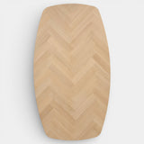 Tafelblad Deens Ovaal Visgraat Eikenhout