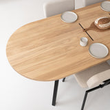 Tafel plat ovaal massief eikenhout - Driehoek