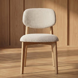 Japandi Eetkamerstoel Suna – Naturel Eiken & Beige