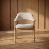Japandi Eetkamerstoel Yori – Naturel Eiken & Beige