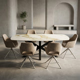 Calacatta Oro quartz stone Deens Ovaal 240x100