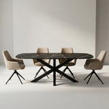 Sahara Noir quartz stone Deens Ovaal 260x100