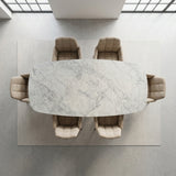 Carrara quartz stone Deens Ovaal 240x100