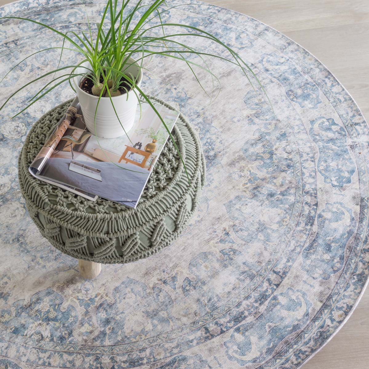 Vloerkleed Viola Blue Rond - view 3