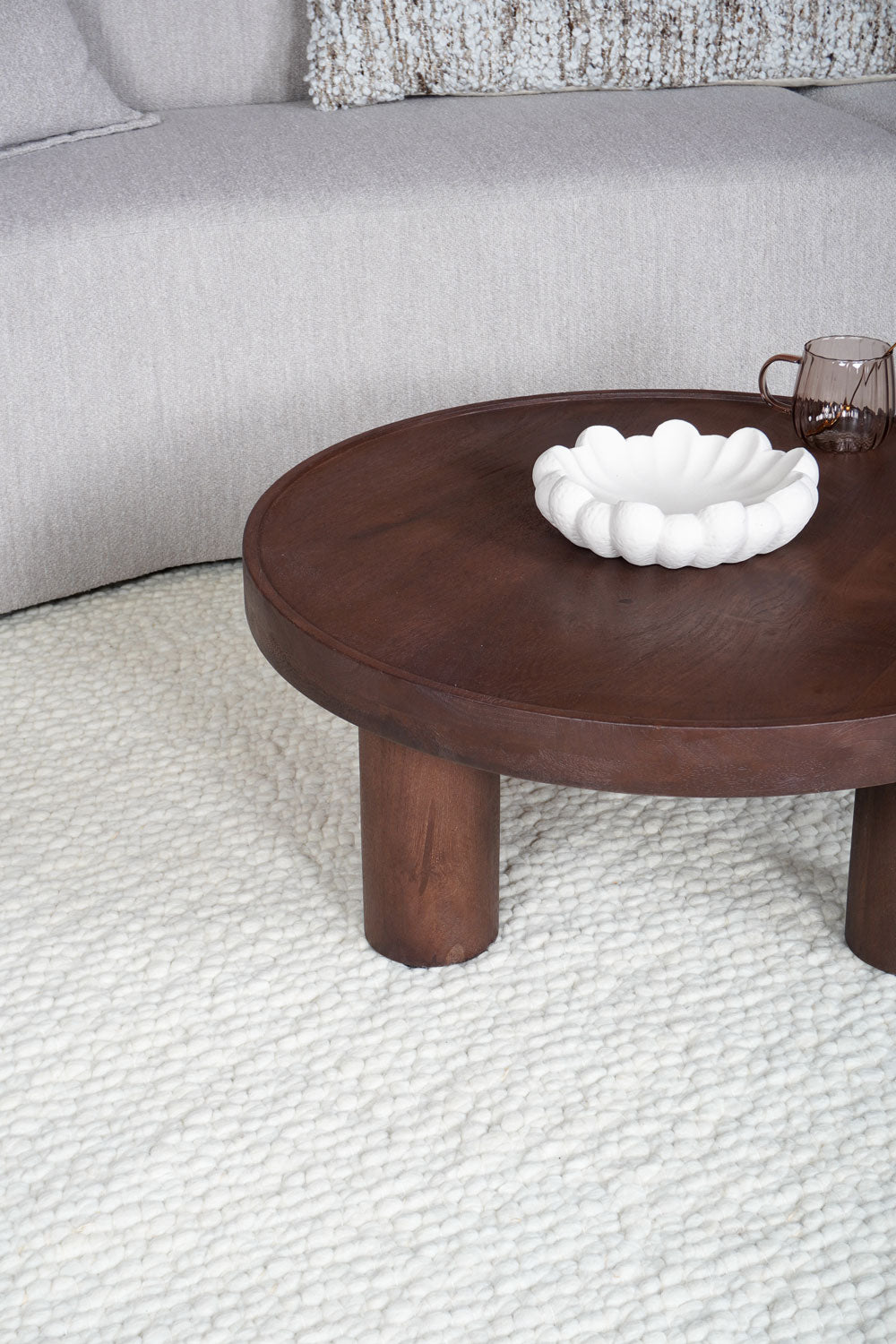 Vloerkleed Steve Wit Rond - view 3
