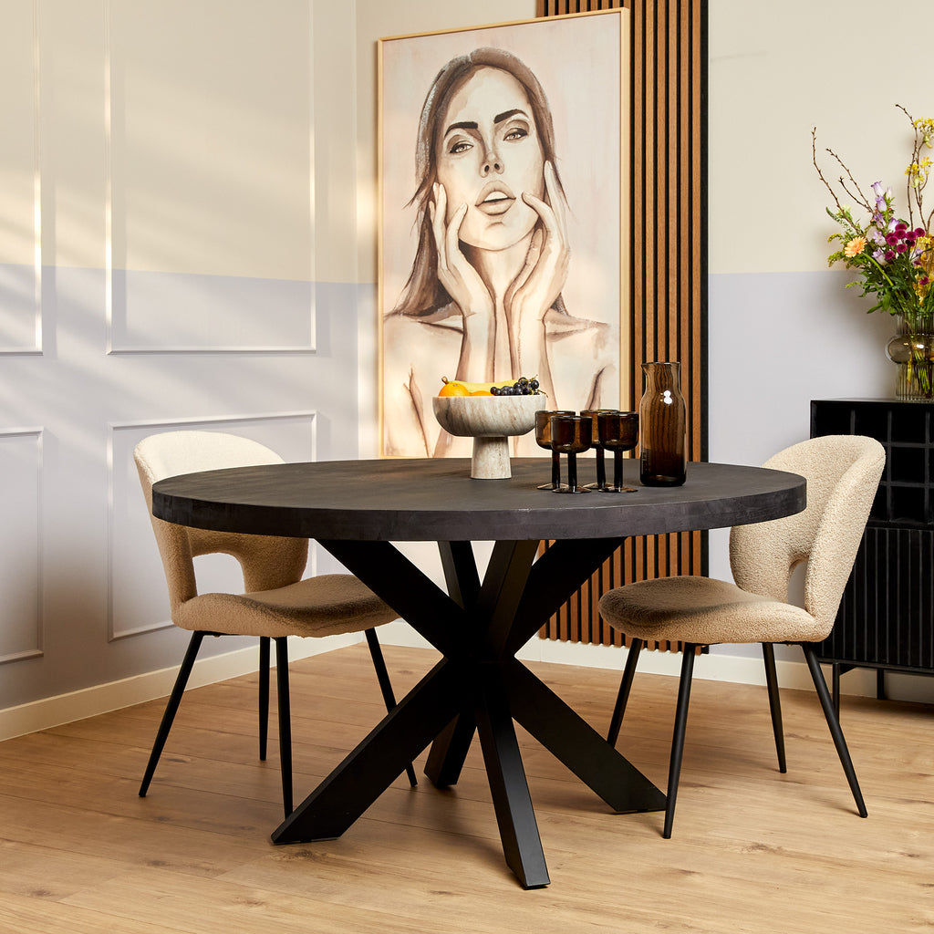 Eettafel Denver Zwart | Rond | 110 cm