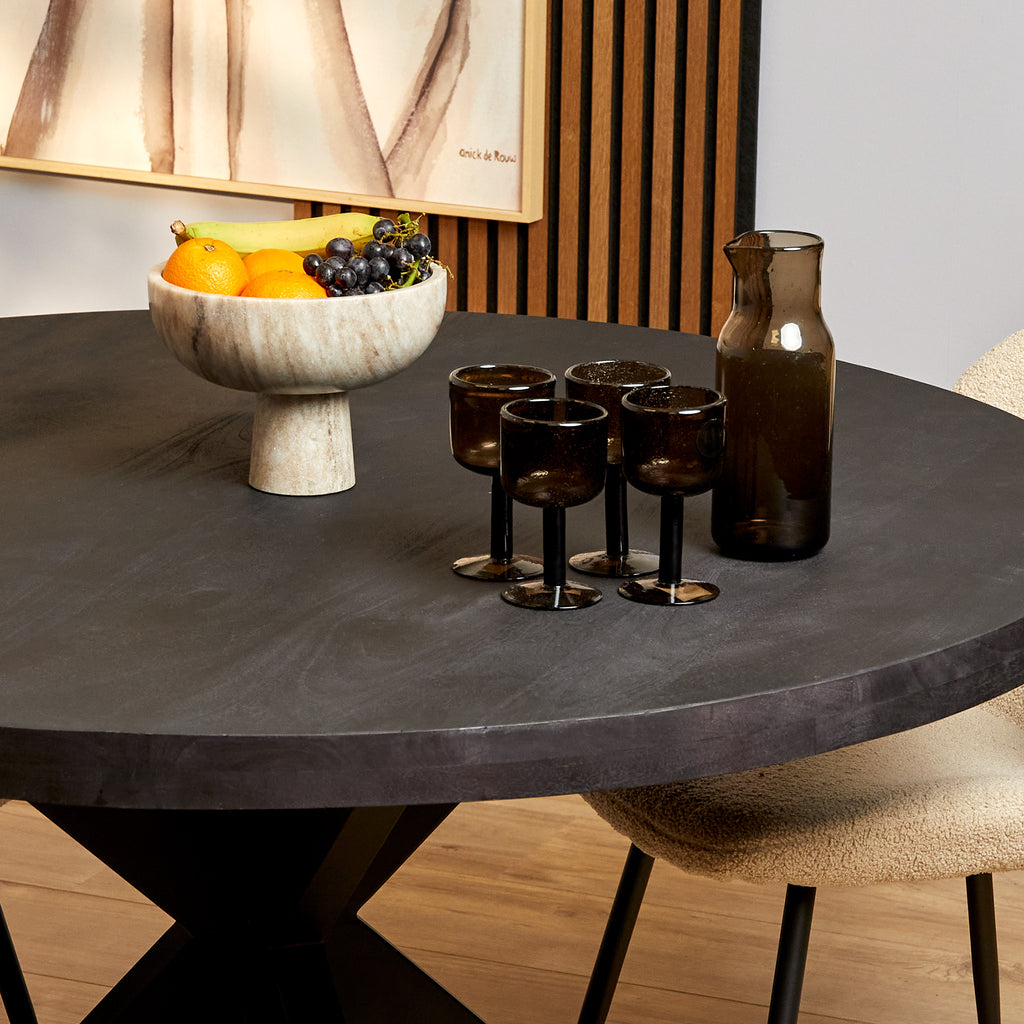 Eettafel Denver Zwart | Rond | 110 cm